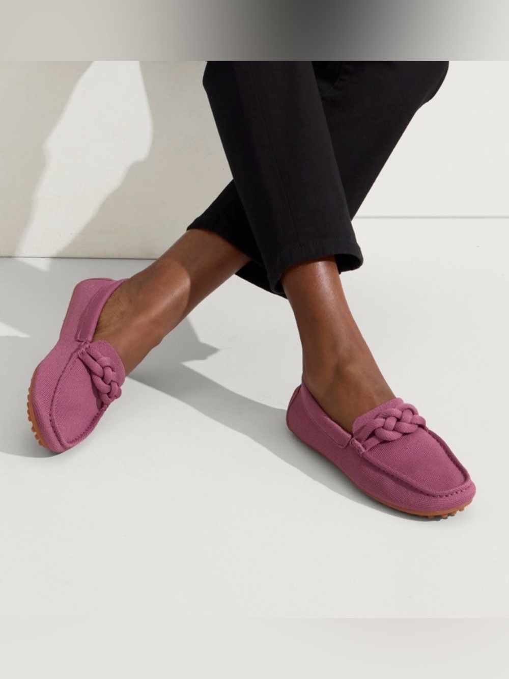 Rothy's The Braid Driver Mauve Loafers 6.5 — Chic Textured Everyday Luxury